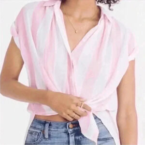 Madewell | Central Tunic Shirt in Cara Stripe size S